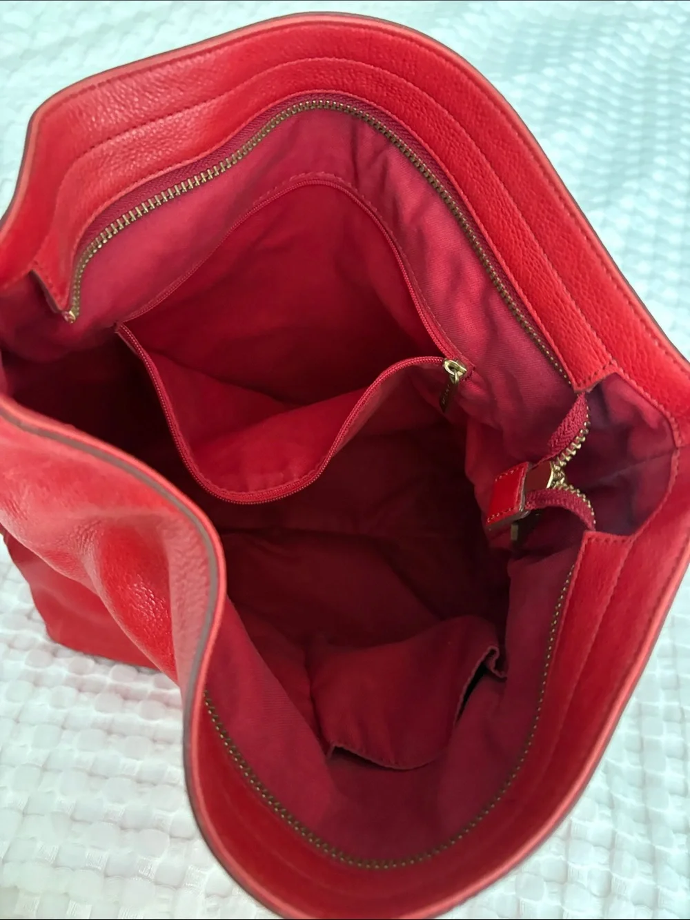 Fossil Red Leather Bag - Shoulder or Crossbody